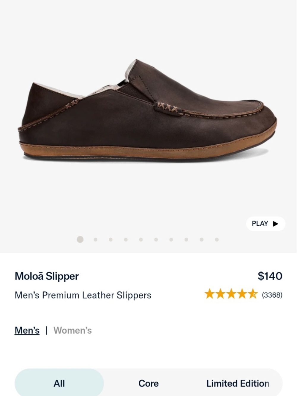 Molo Slipper Men's Leather Slip-On in Dark Brown